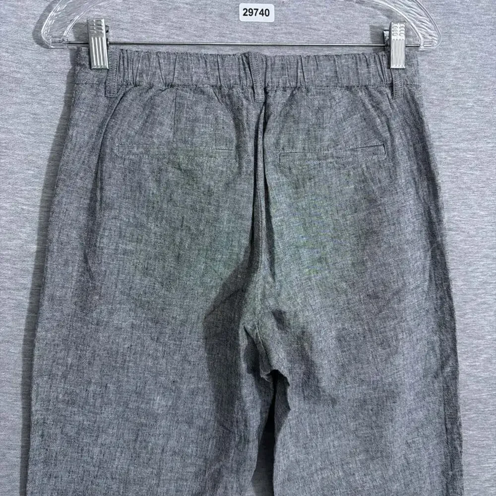 Uniqlo Men's Size Small Gray Linen Blend Tapered Slim Drawstring Casual Pants